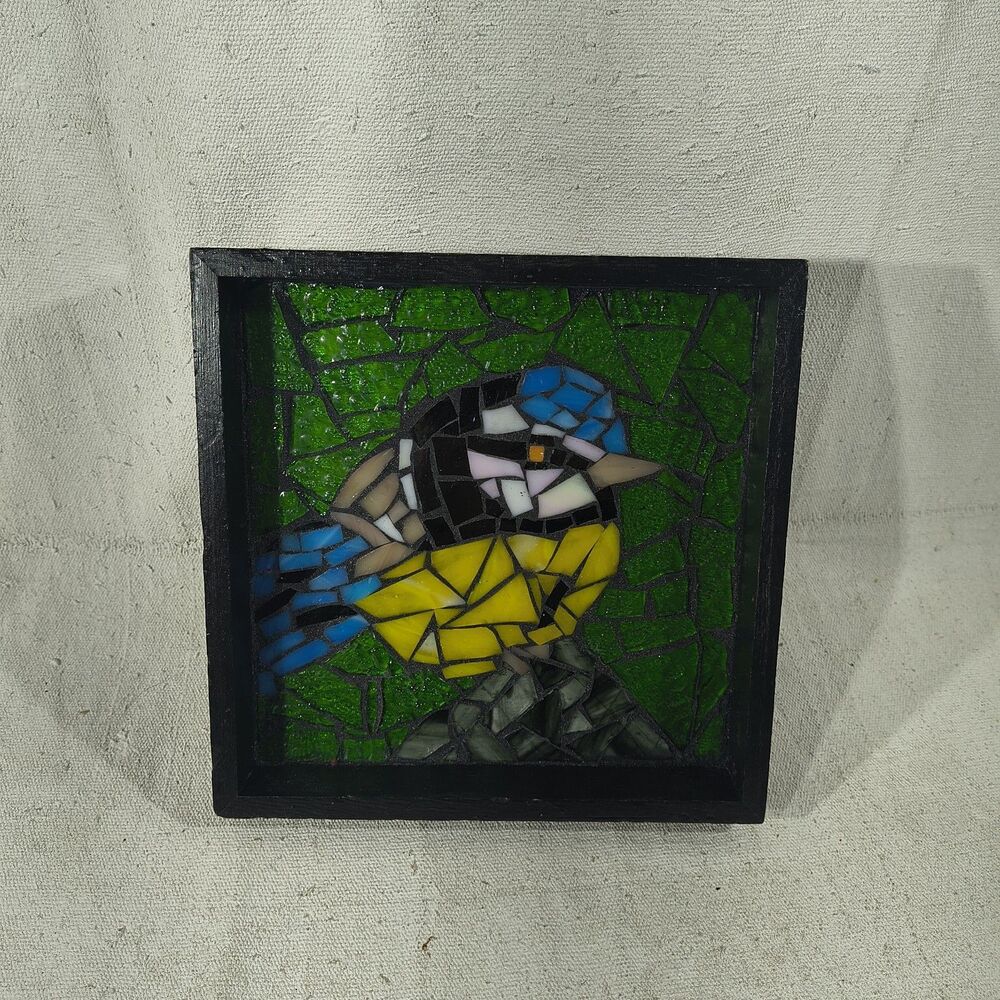 Original Glass Mosaic Artwork " B B B " 8" X 8" By Timothy Designs